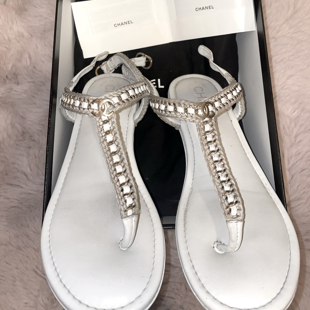 Chanel Broderie Thong Sandals - Picture 2 of 9